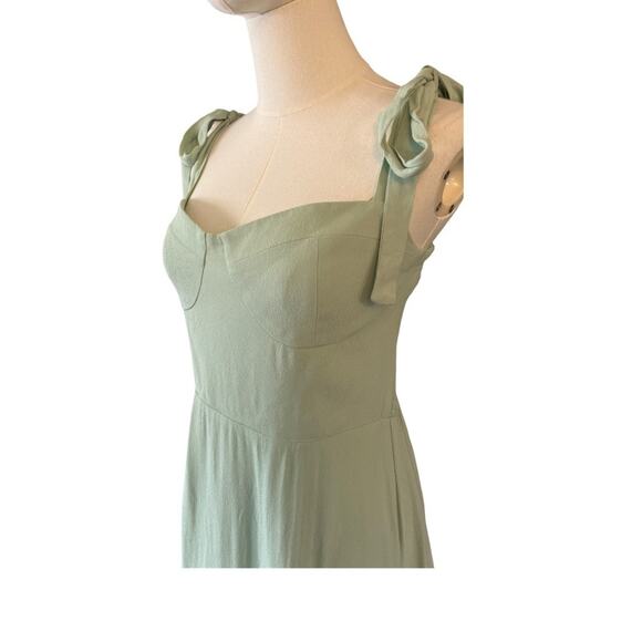 WAYF Mint Green Tie-Strap Mini Dress | Smocked Back | Crepe Fabric | NWT Size M - Picture 6 of 6